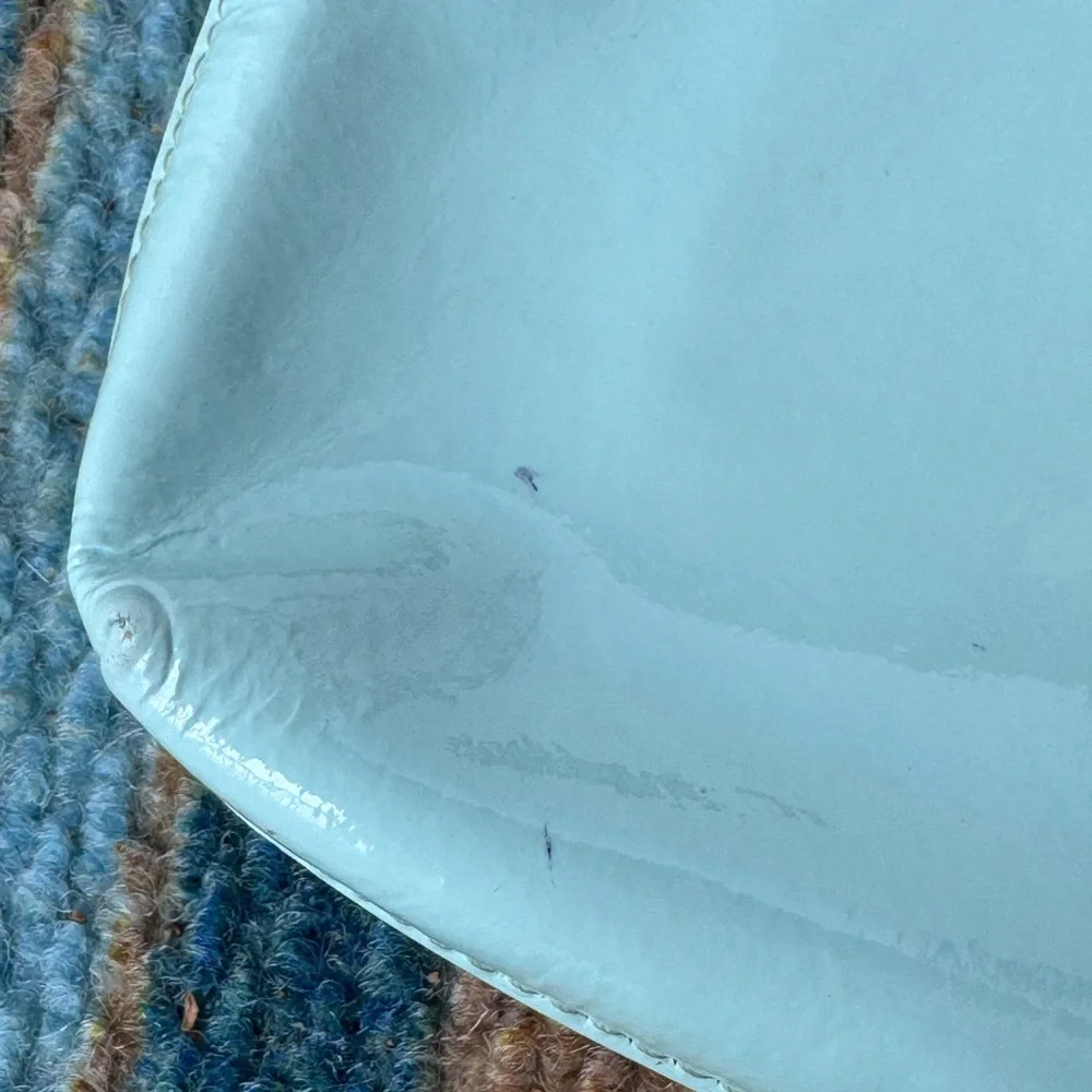 Kate Spade Light Blue Patent Leather Crossbody Bag Zippered Robin’s Egg Mint